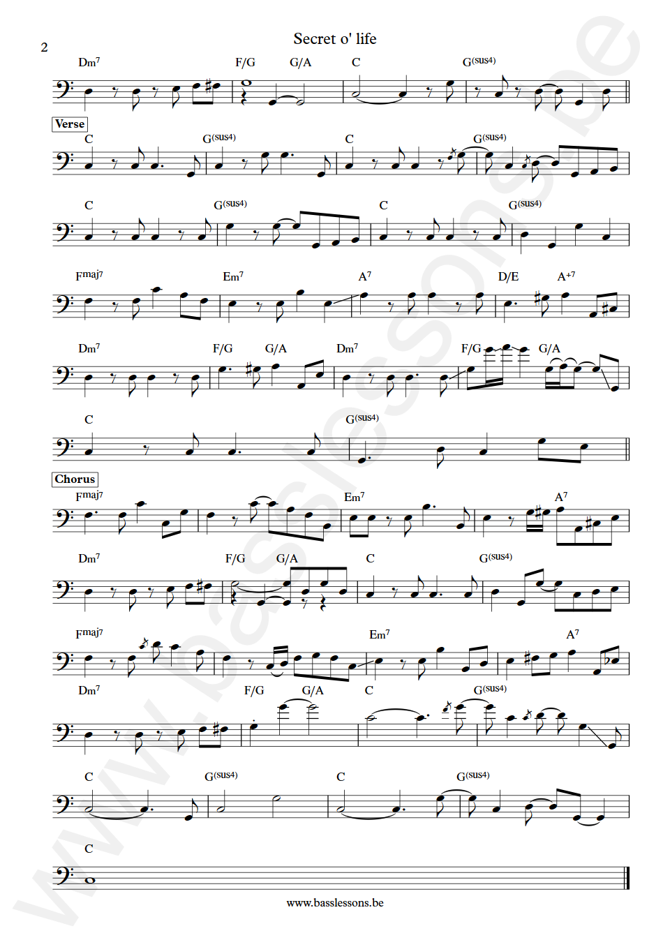 James Taylor Secret o life Leland Sklar Bas Transcriptie deel 2