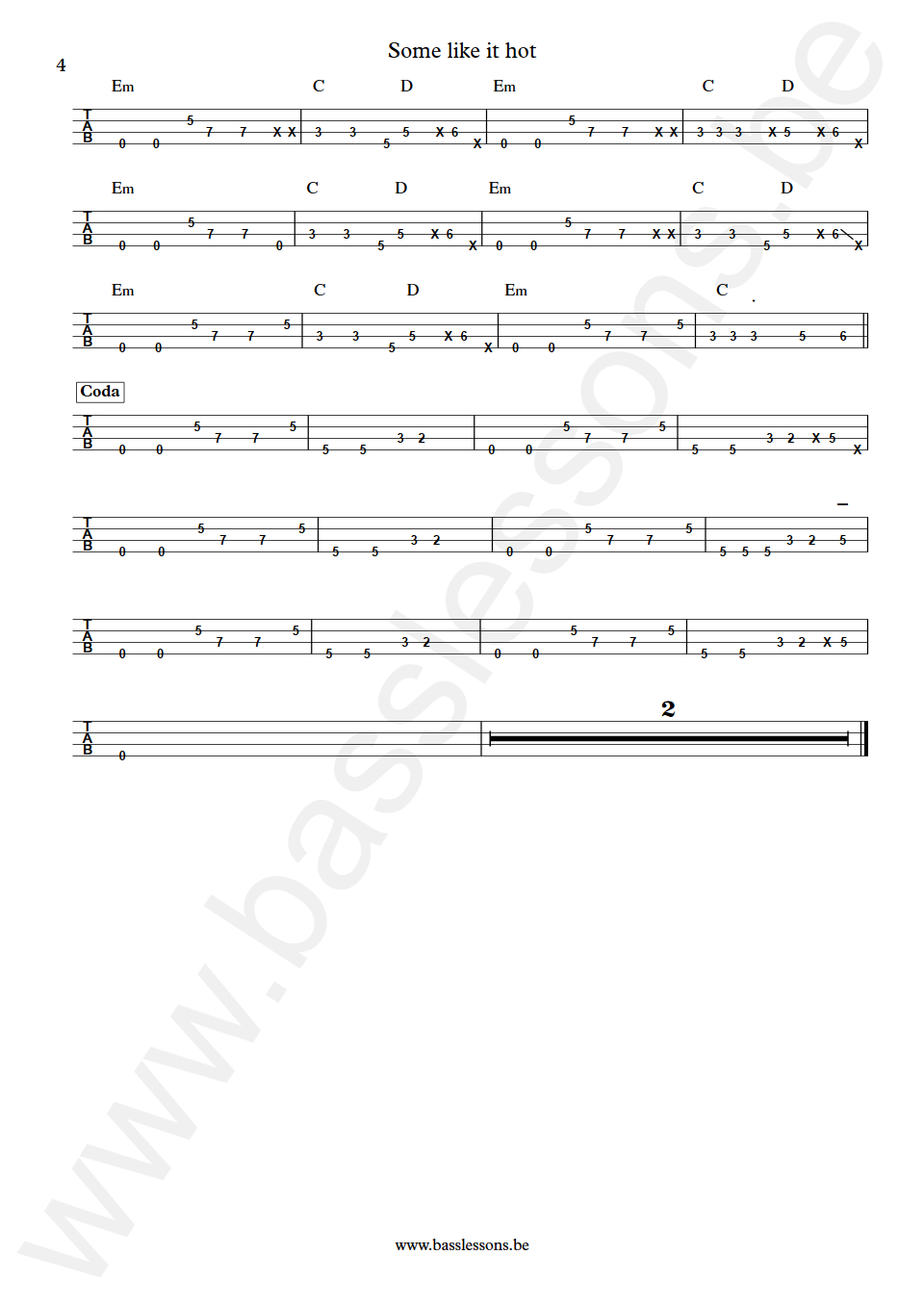 The Powerstation Some Like It Hot John Taylor Bass tab deel 4