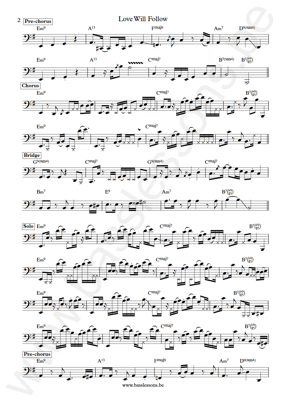 Kenny Loggins Love Will Follow Nathan East Bas Transcriptie deel 2