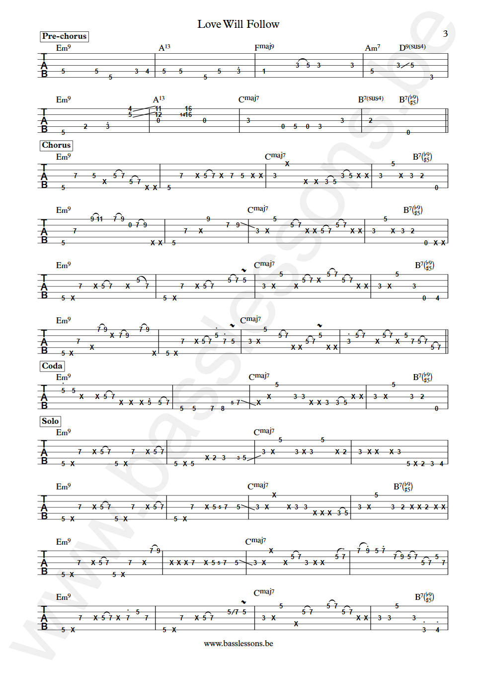 Kenny Loggins Love Will Follow Nathan East Bass Tab deel 3