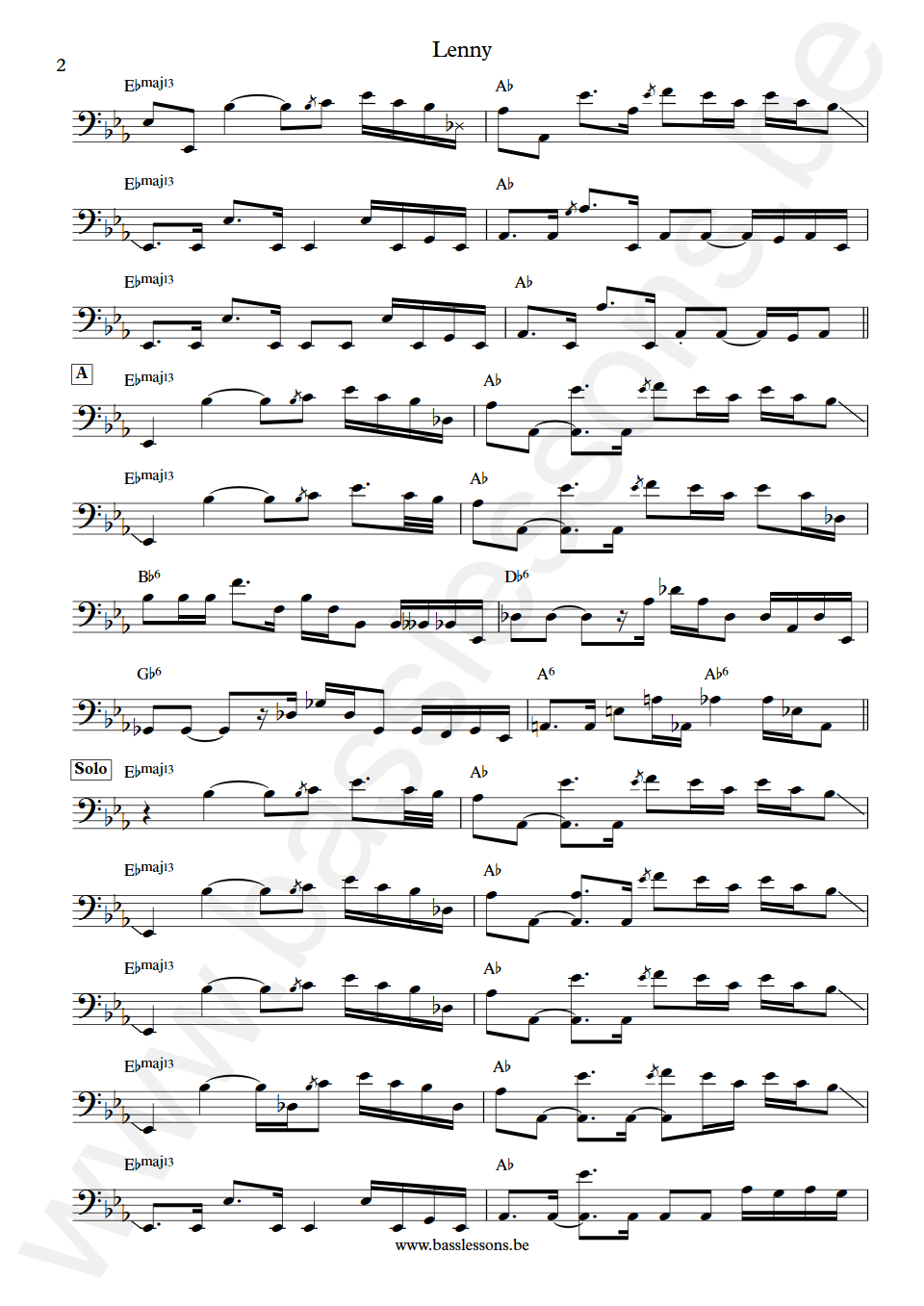 Stevie Ray Vaughan Lenny Tommy Shannon Bas Transcriptie deel 2