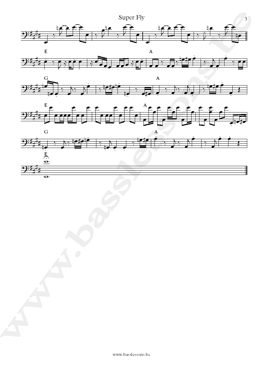 Curtis Mayfield Joseph Lucky Scott super fly bass transcription part 3