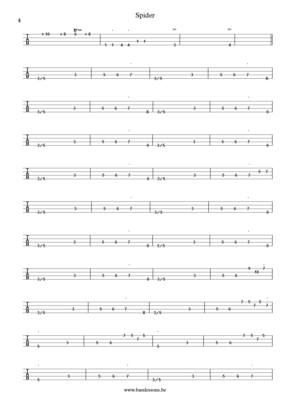Herbie Hancock spider Paul Jackson bass tab deel 5