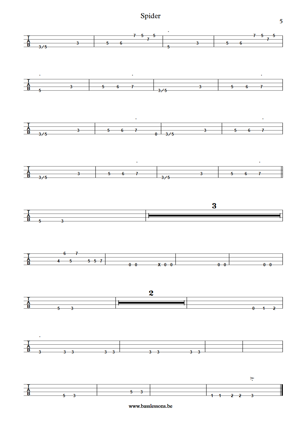 Herbie Hancock spider Paul Jackson bass tab deel 6