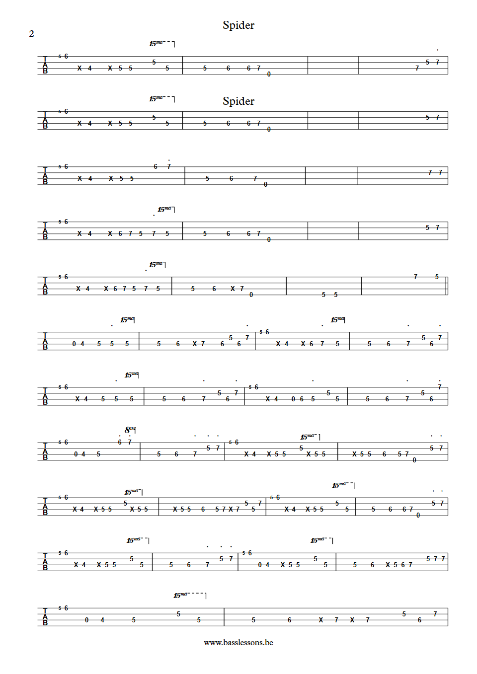 Herbie Hancock spider Paul Jackson bass tab deel 3