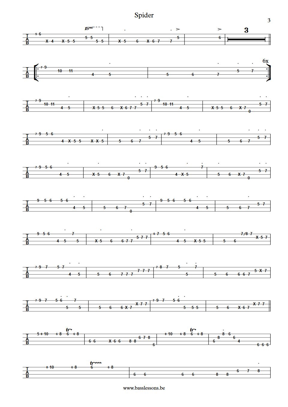 Herbie Hancock spider Paul Jackson bass tab deel 4