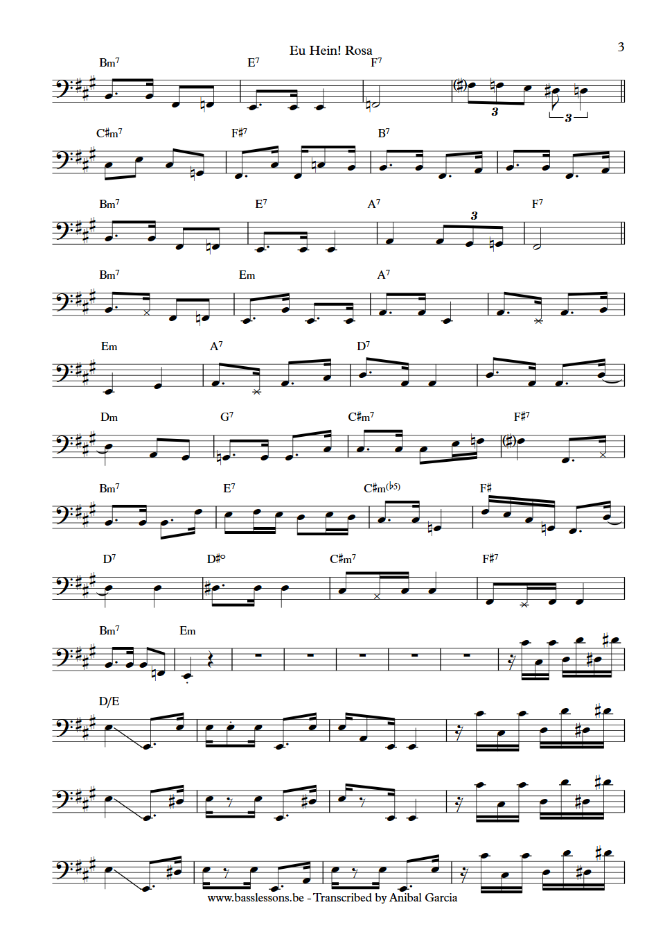 Elis Regina Eu Hein Rosa Luizão Maia bass transcription part 3