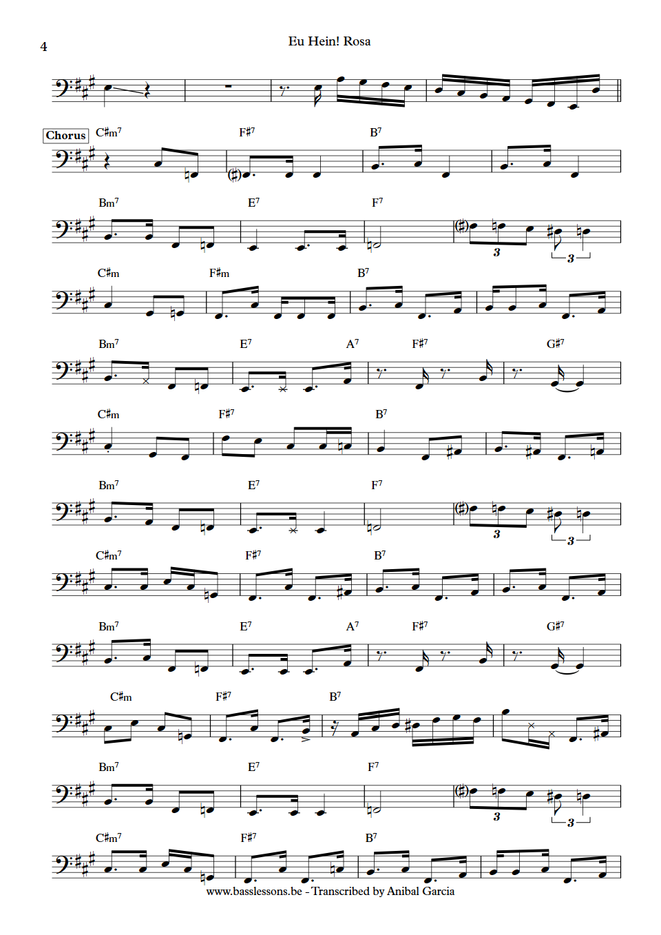 Elis Regina Eu Hein Rosa Luizão Maia bass transcription part 4