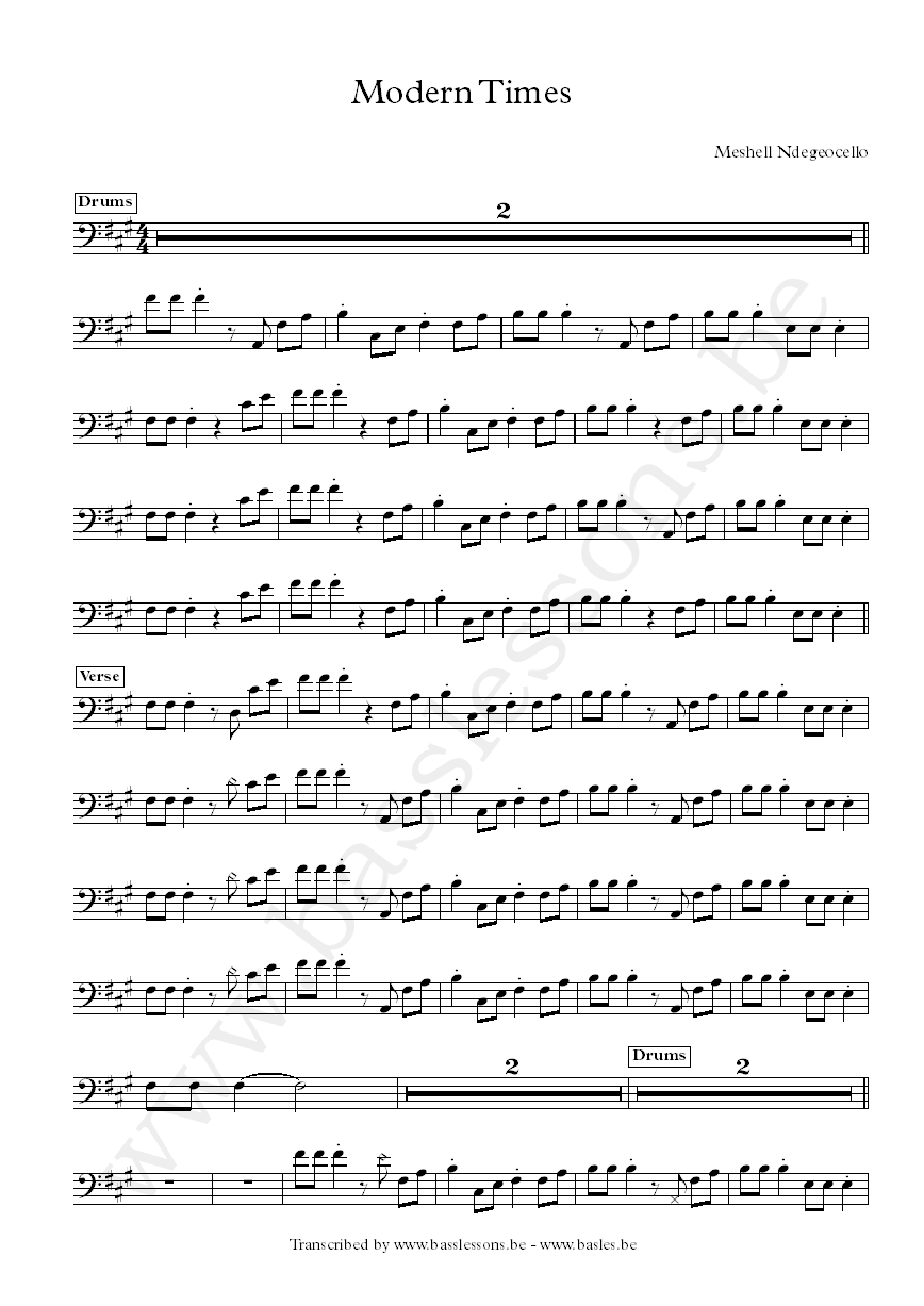 Meshell Ndegeocello bass trnascription