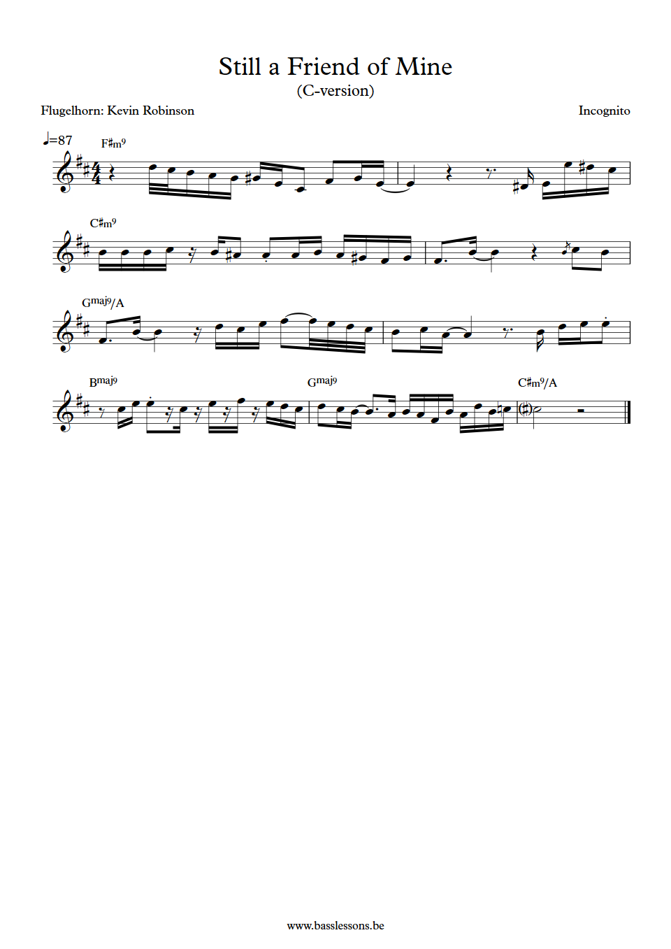 Incognito still a friend of mine Kevin Robinson flugelhorn solo C