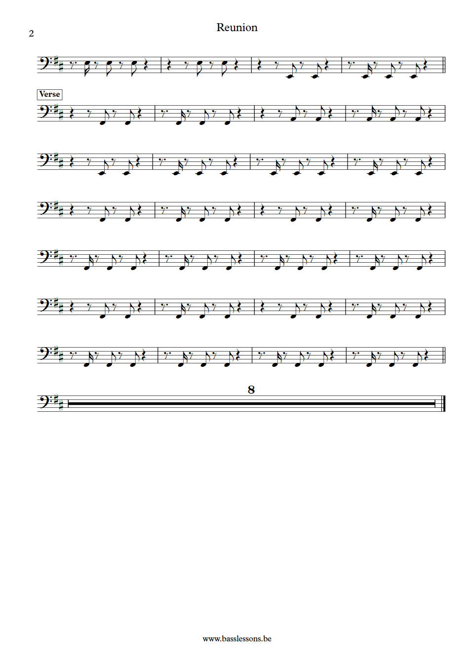 The XX - Reunion bass transcription part 2