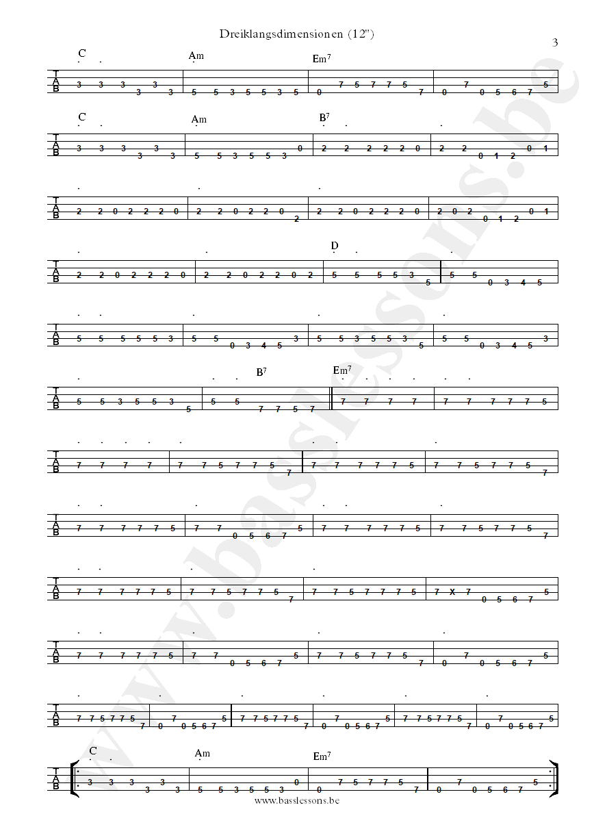 Rheingold Dreiklangsdimensionen bass tab part 3
