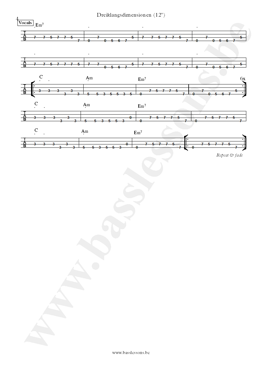 Rheingold Dreiklangsdimensionen bass tab part 4