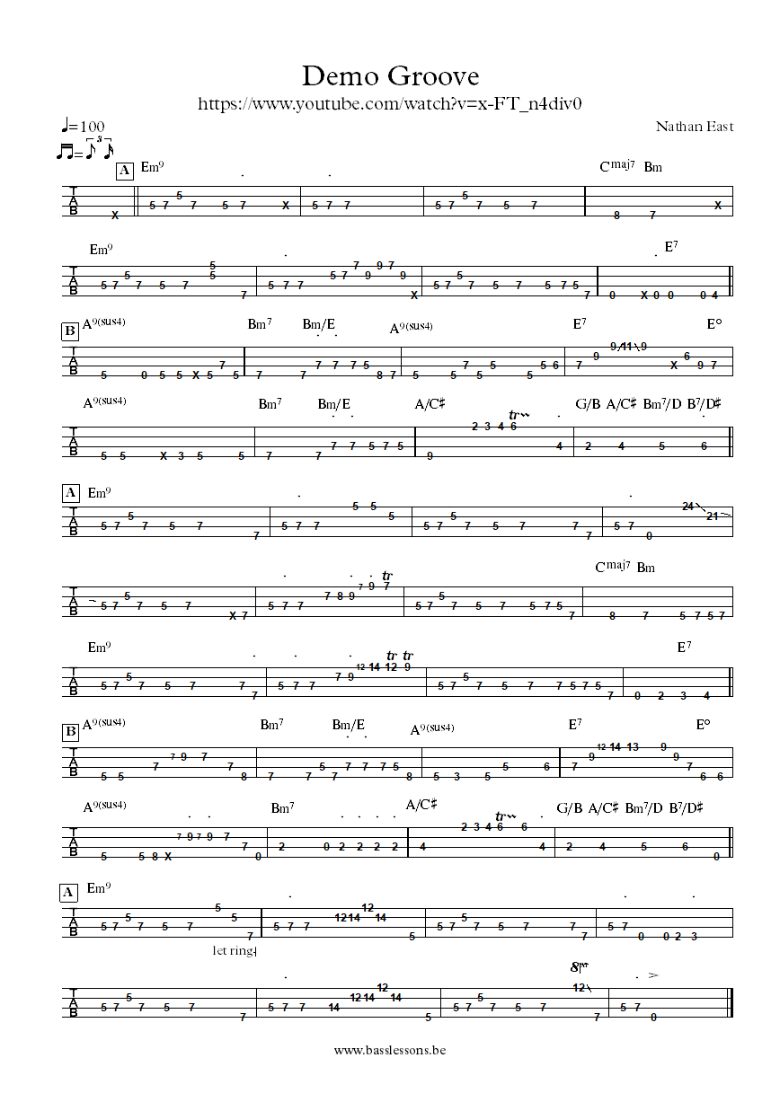 Nathan East bass tab