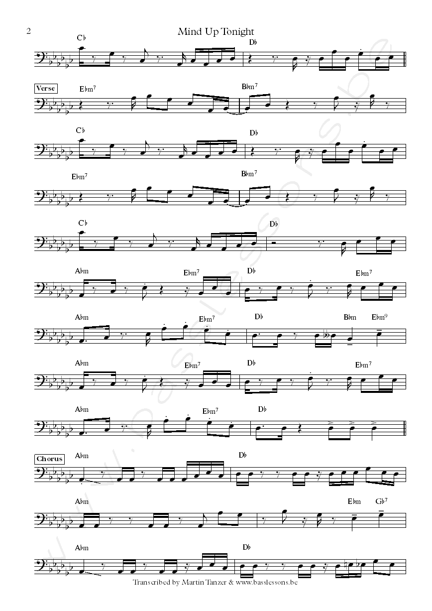 Melba Moore mind up tonight bass transcription part 2