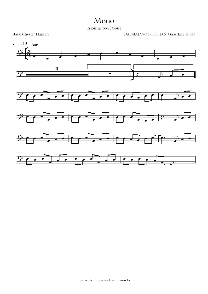 BADBADNOTGOOD - Ghostface Killah - Mono Bass line