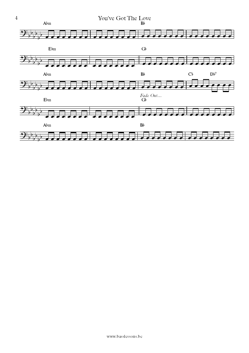 The source ft candi staton - Youve got the love bass transcription part 4