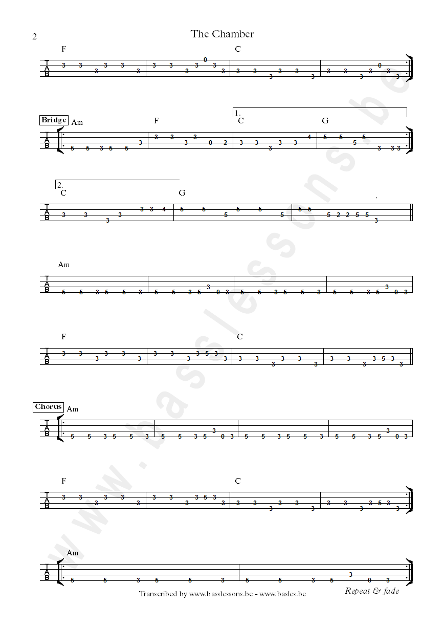 Lenny Kravitz the chamber bass tabs and chords