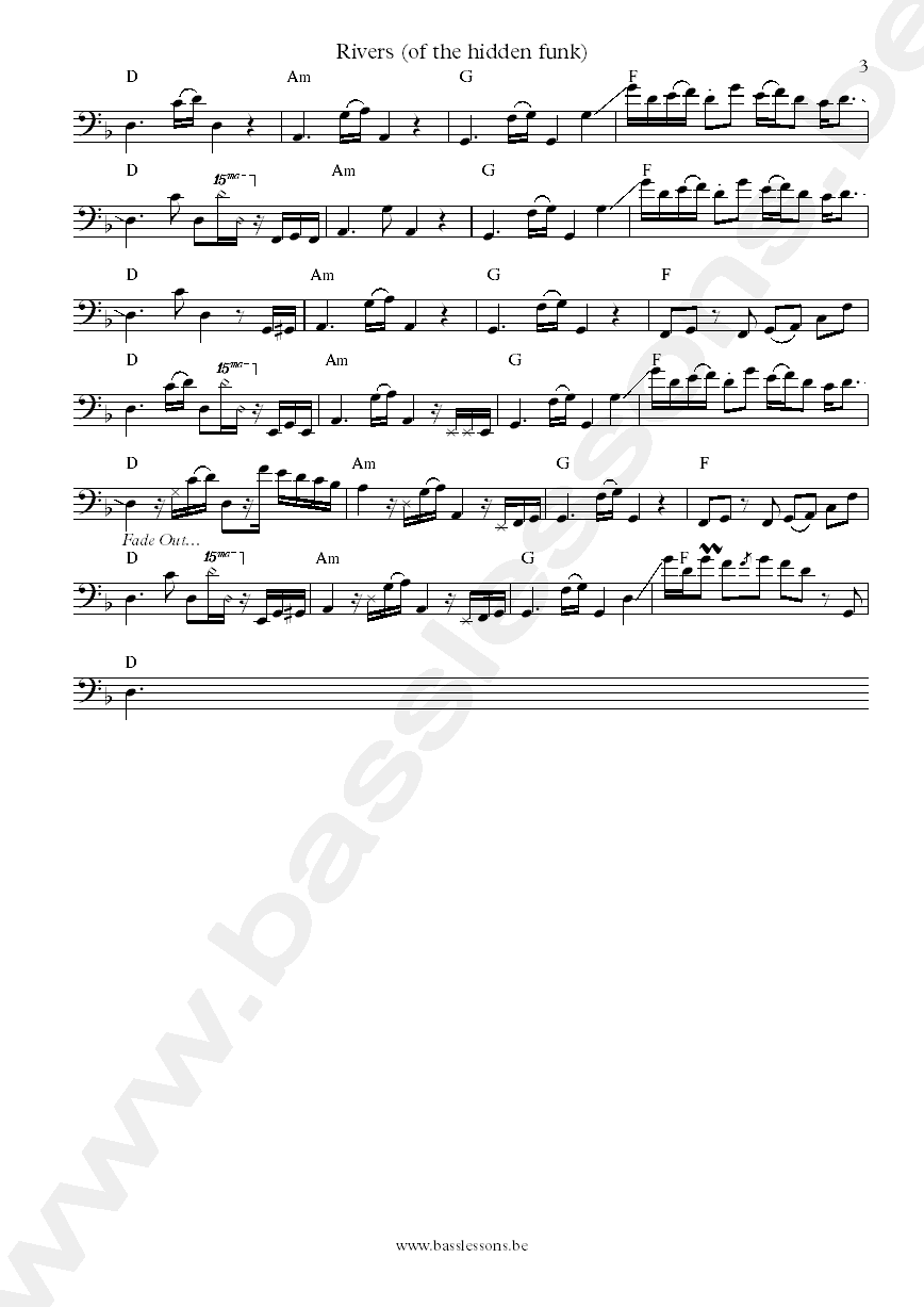 Joe walsh rivers of the hidden funk George Perry bass transcription part 3