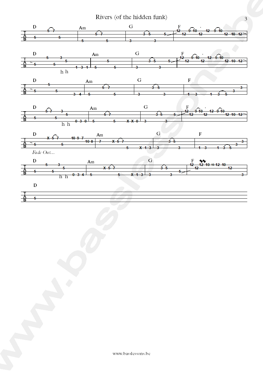 Joe walsh rivers of the hidden funk George Perry bass tab part 3