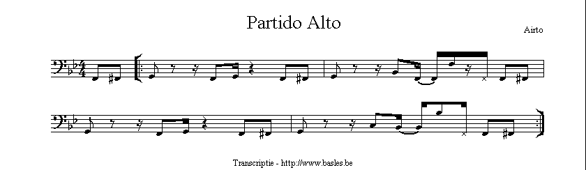Airto Partido Alto bass line