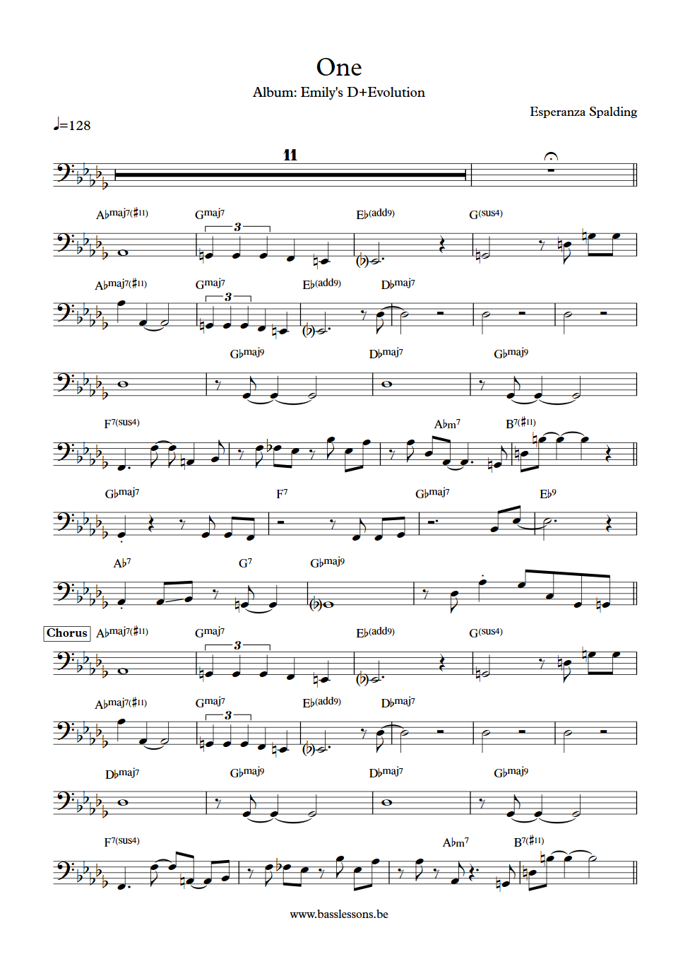 Esperanza spalding one bass transcription