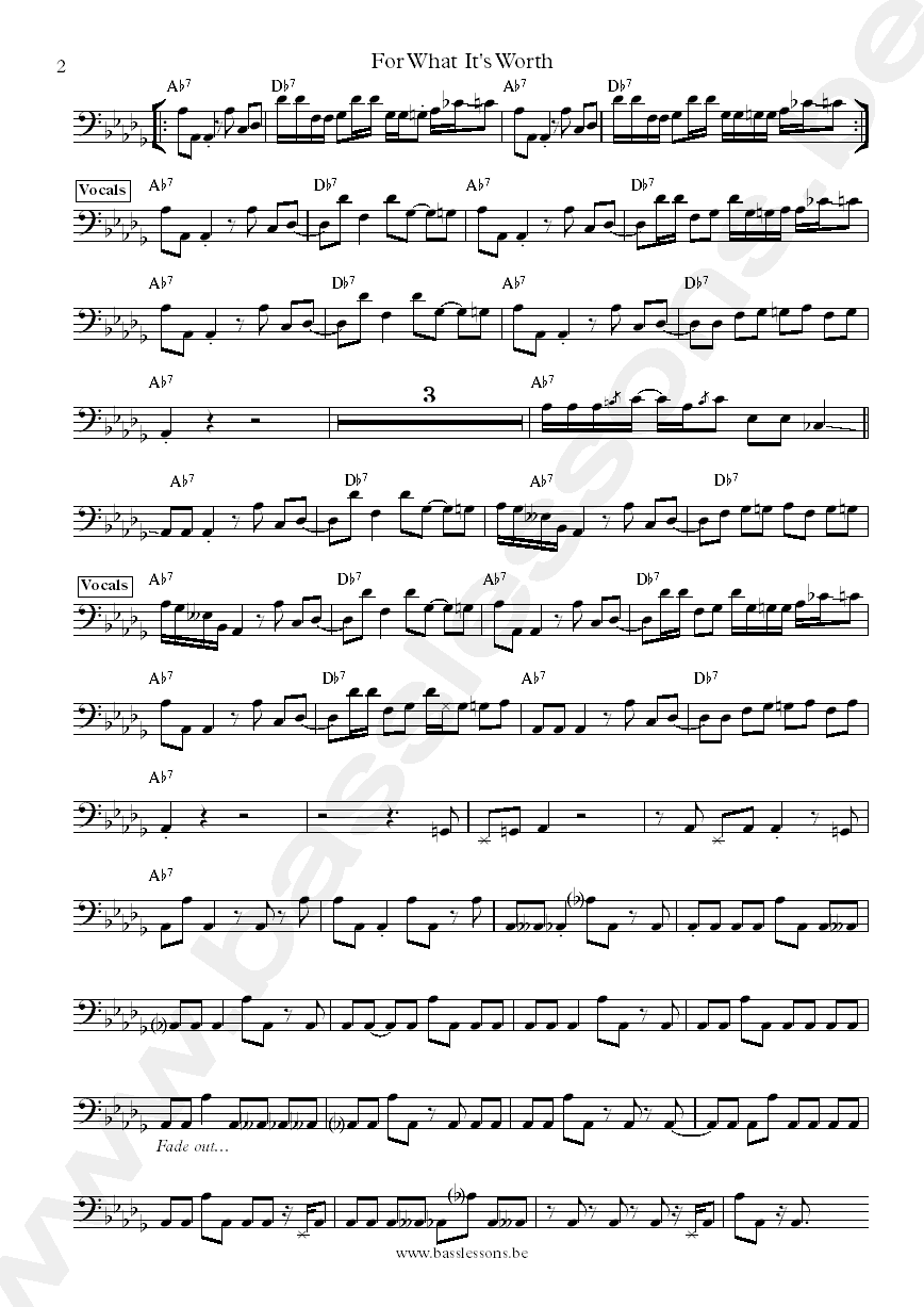 the voices of harlem - for what it's worth jerry jemmott bass transcription part 2