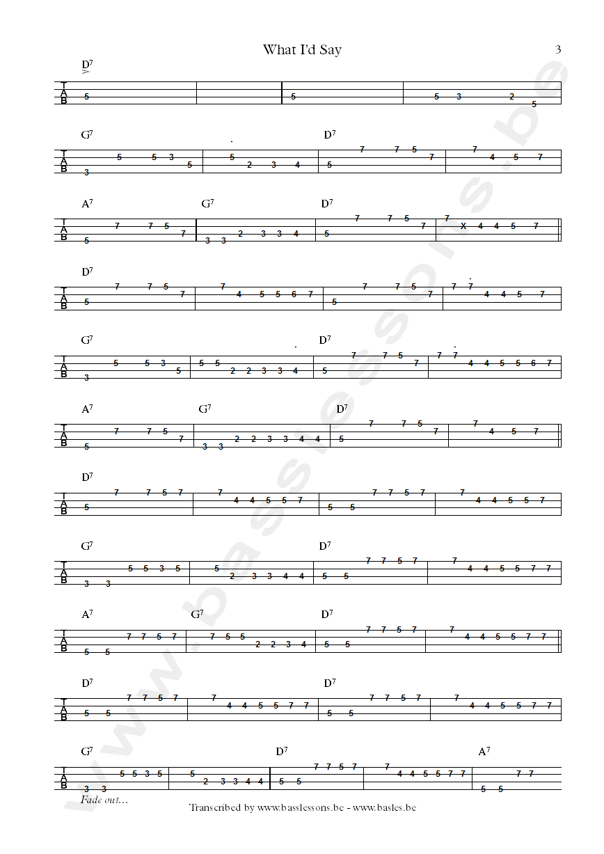 Jerry Jemmott blues bass transcription