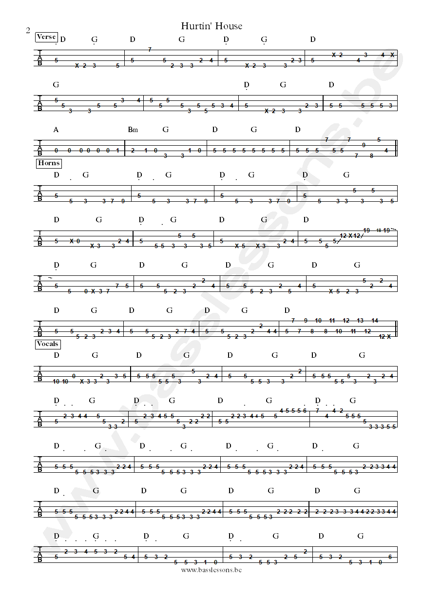 Esther phillips hurtin house will lee bass tab part 2