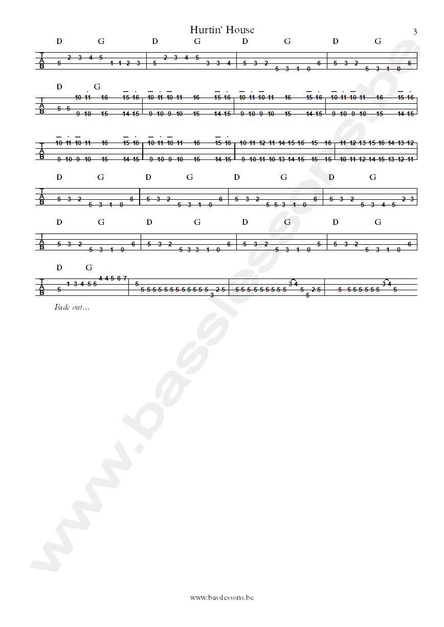 Esther phillips hurtin house will lee bass tab part 3