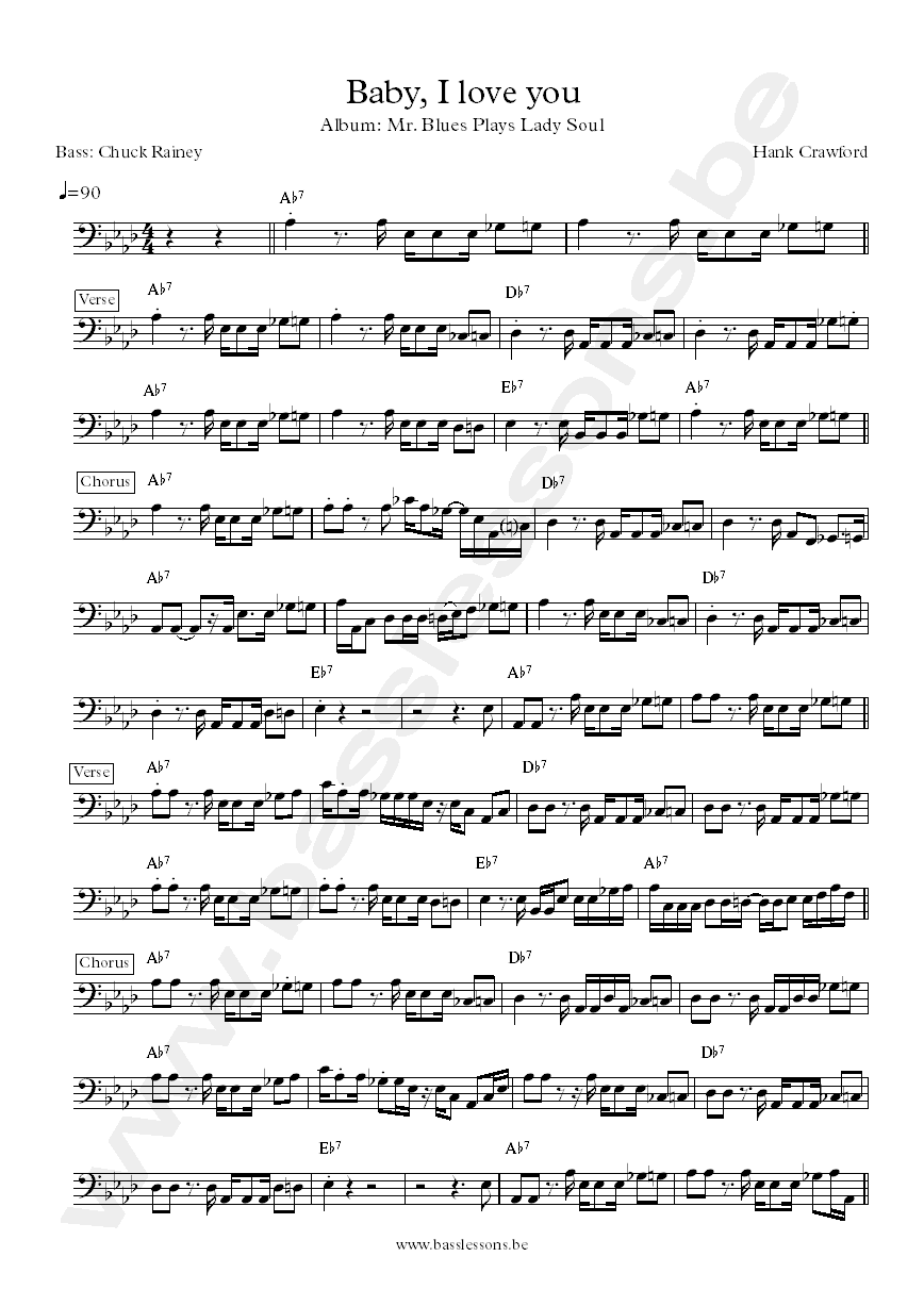 Hank Crawford Chuck rainey bass transcription