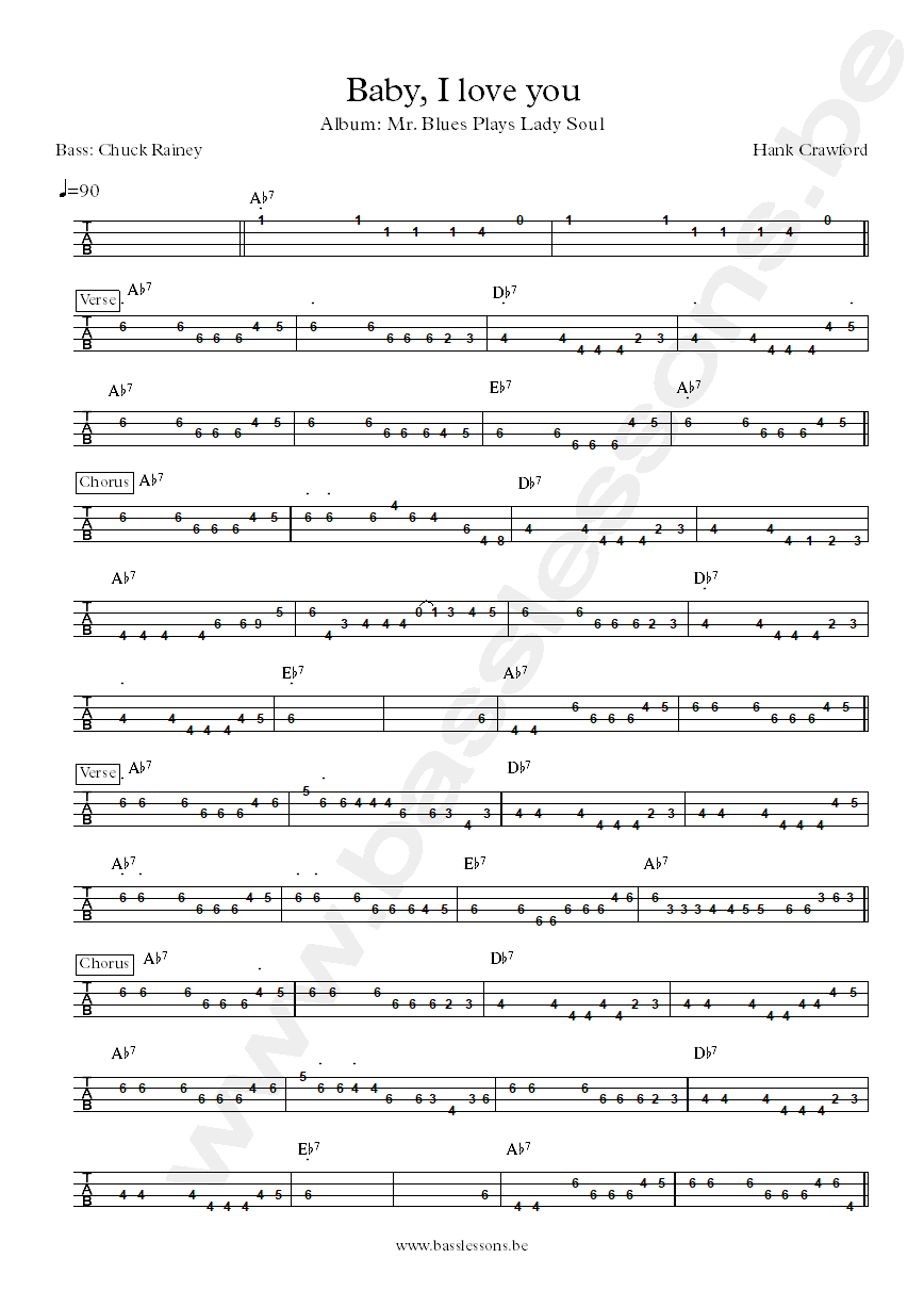 Hank Crawford Chuck rainey bass tab