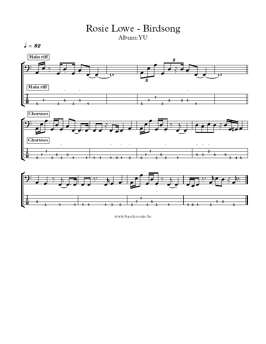Rosie Lowe - Birdsong bass transcription