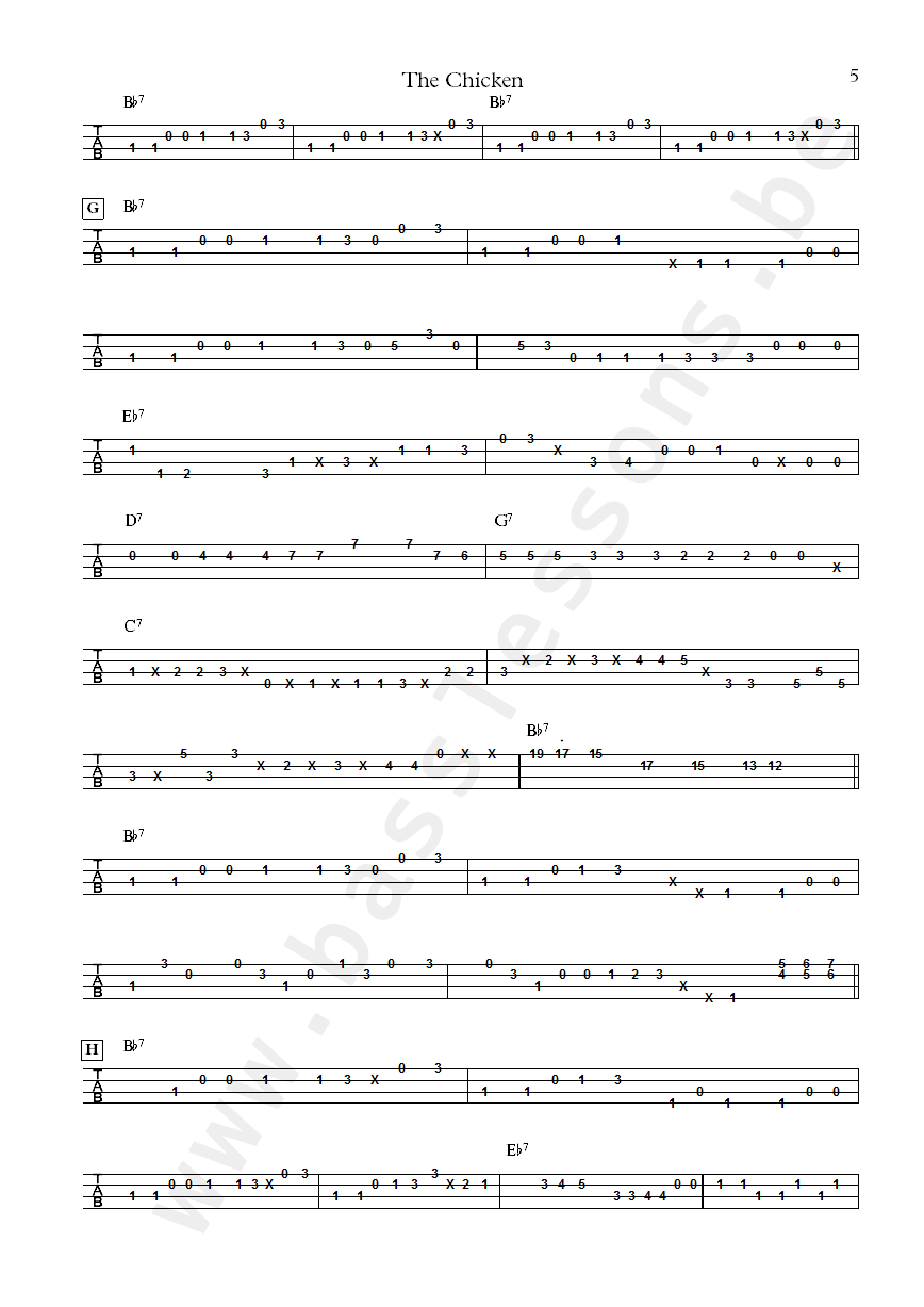 Jaco Pastorius the chicken bass tab part 5
