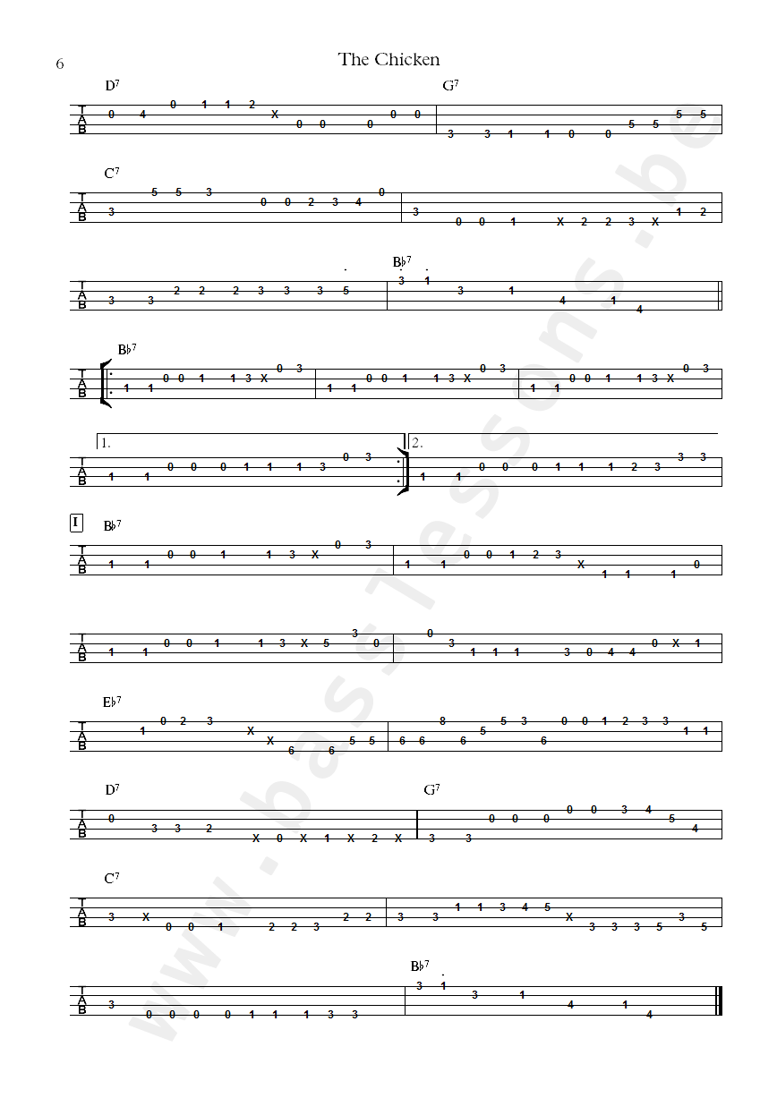 Jaco Pastorius the chicken bass tab part 6