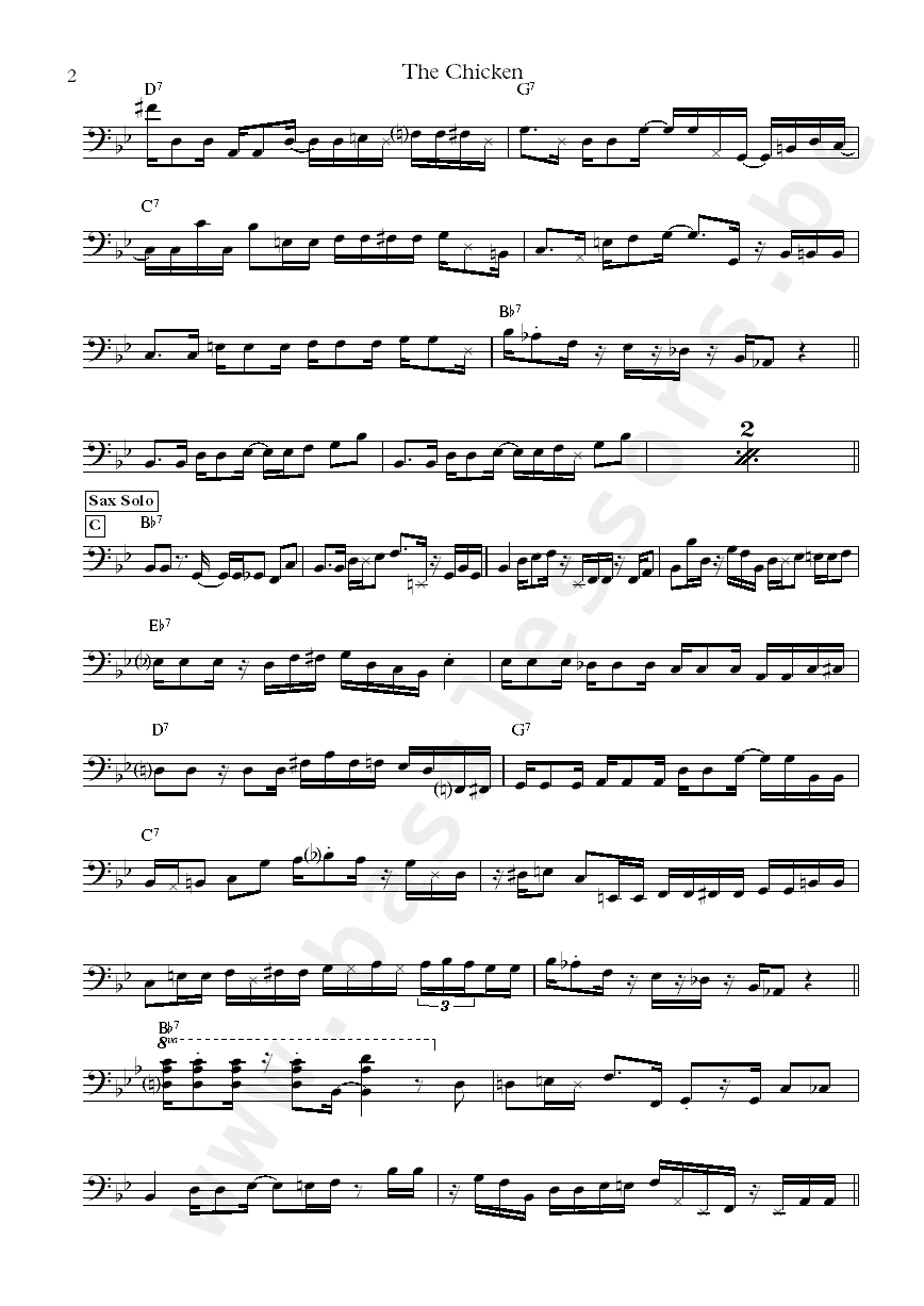 Jaco pastorius the chicken bass transcription part 2