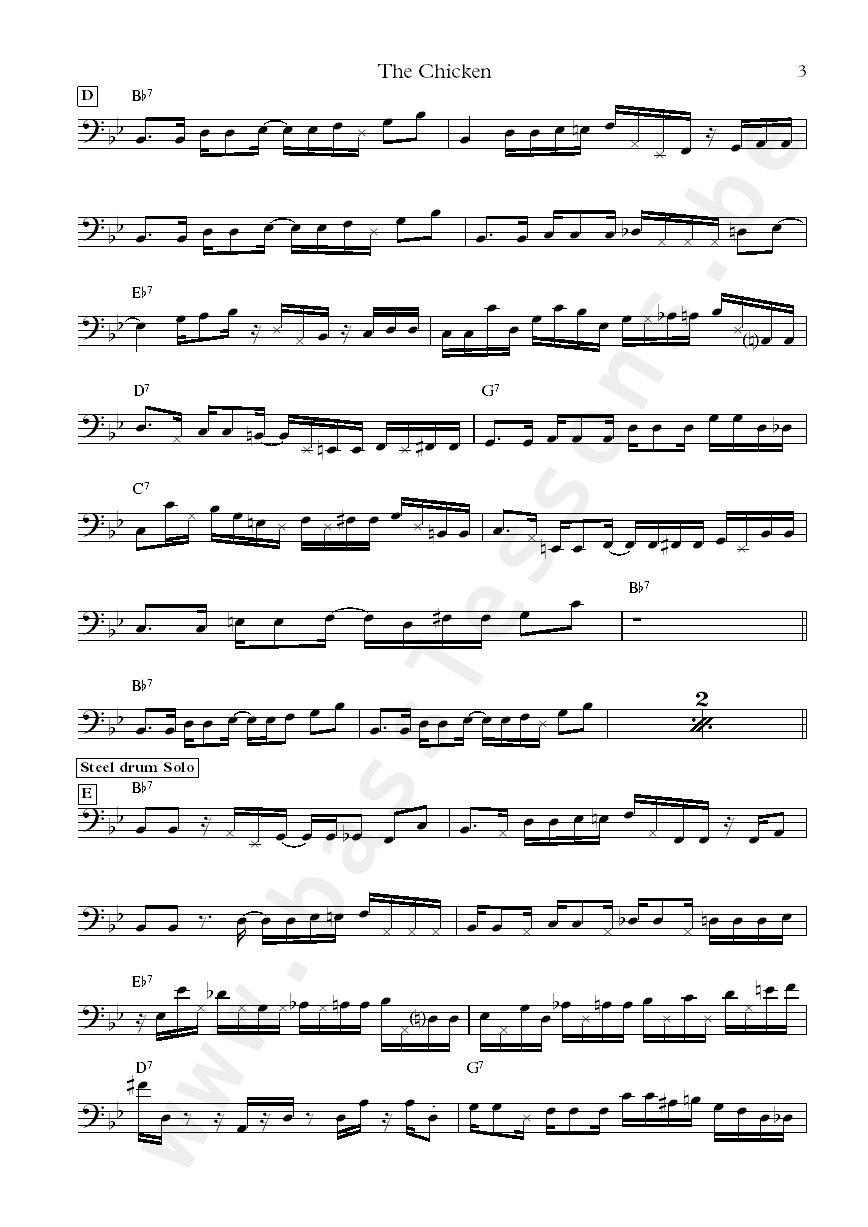 Jaco pastorius the chicken bass transcription part 3