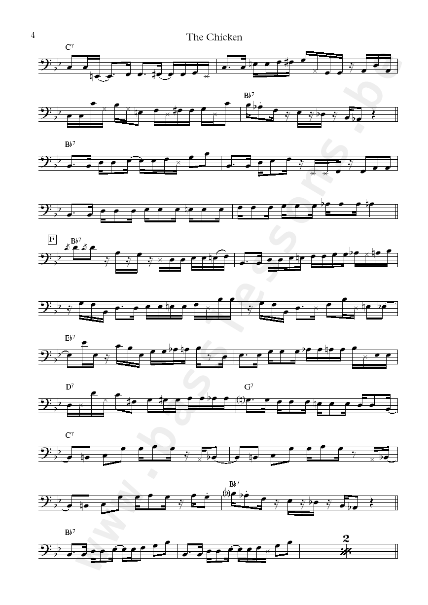 Jaco pastorius the chicken bass transcription part 4