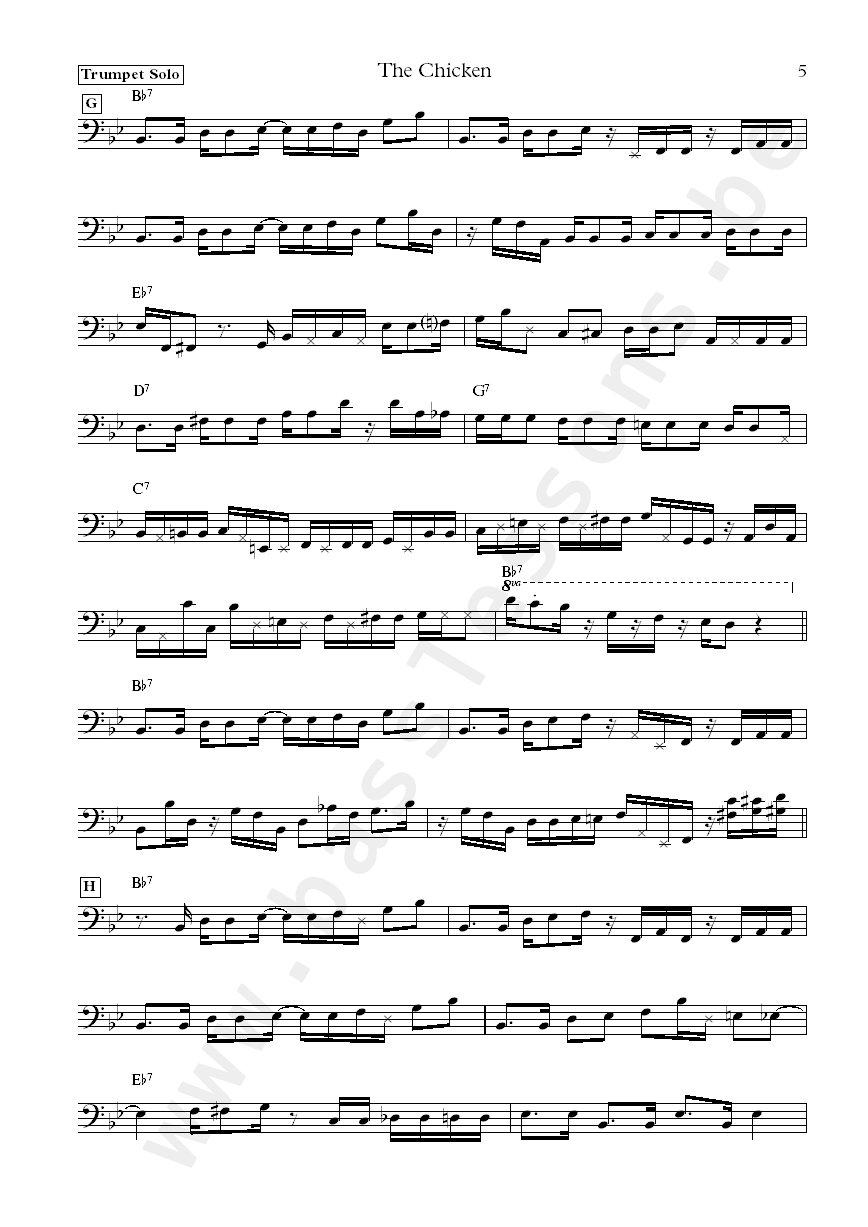 Jaco pastorius the chicken bass transcription part 5