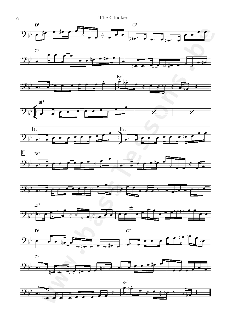 Jaco pastorius the chicken bass transcription part 6