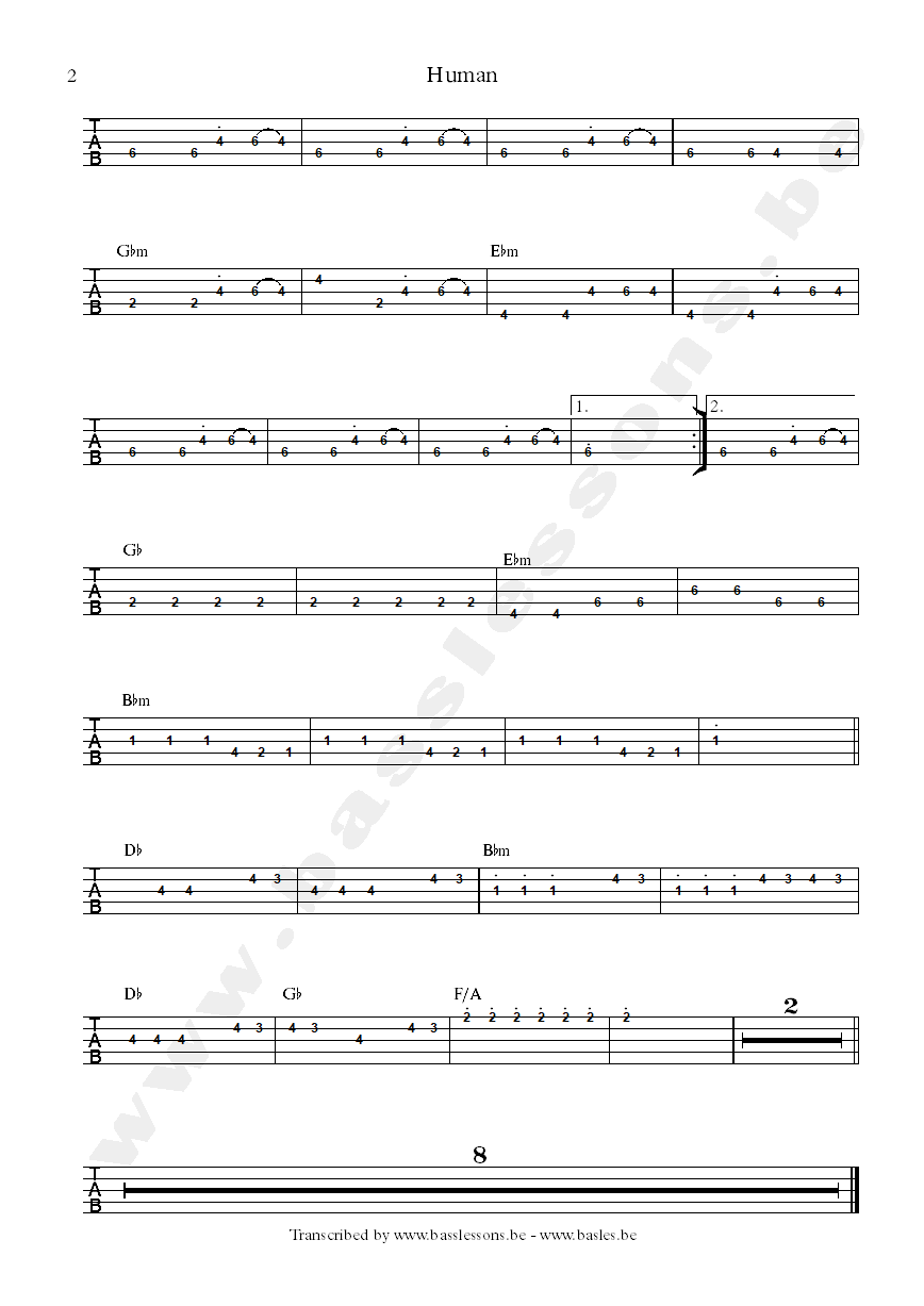 rag n bone man human bass tab part 2