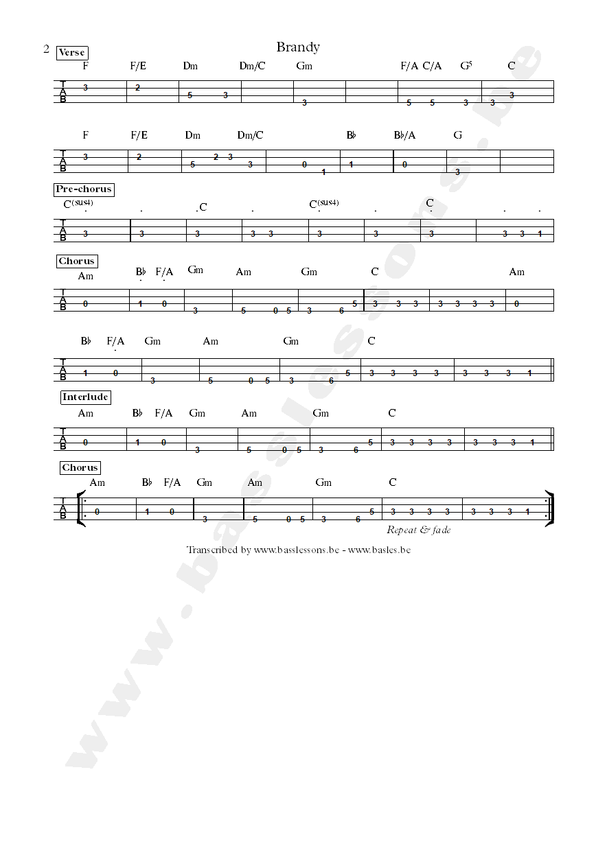 The ojays brand bass tab part 2