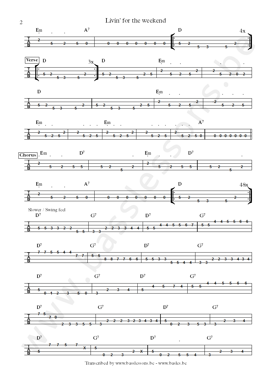 The ojays living for the weekend anthony jackson bass tab part 2