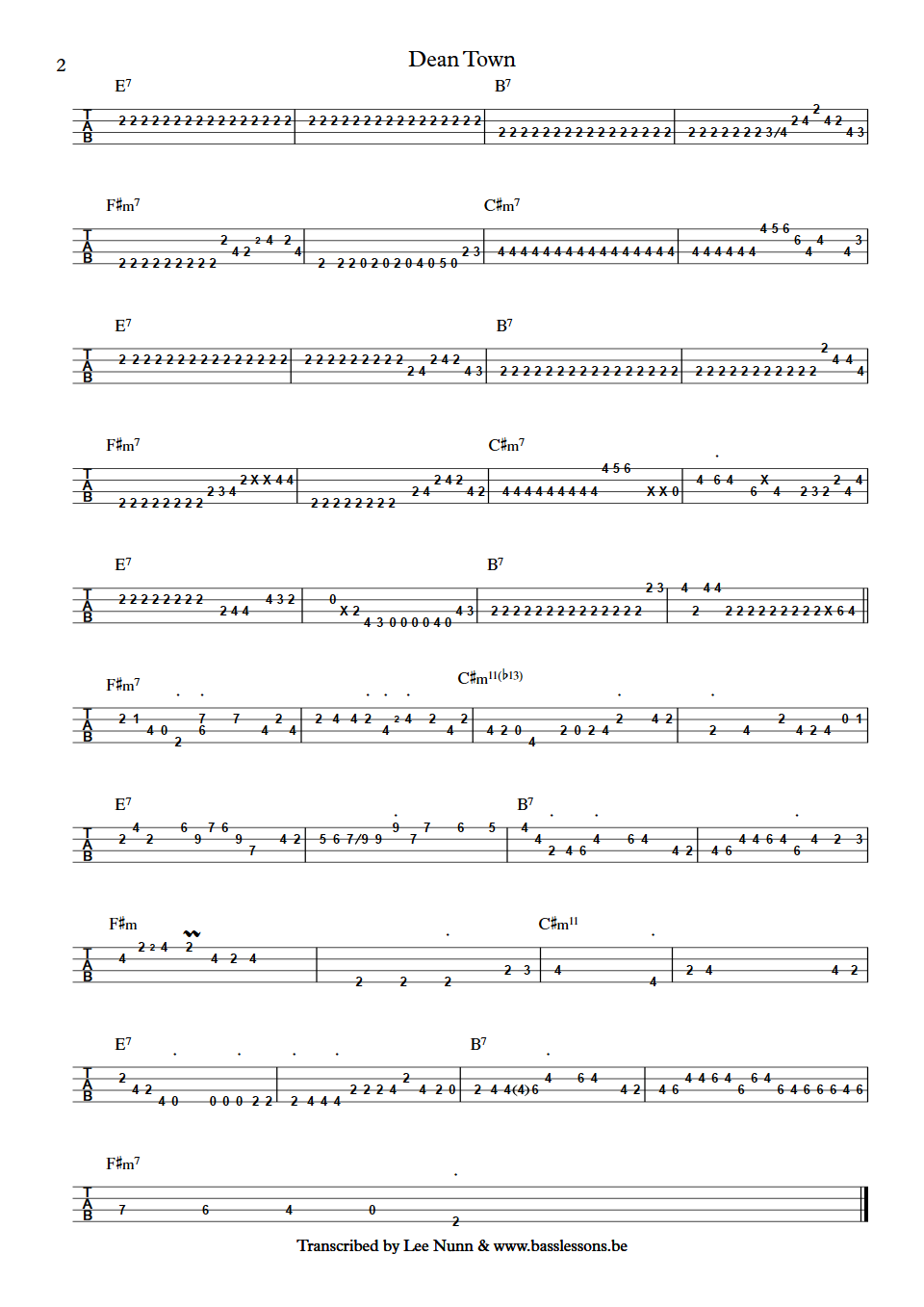 Vulfpeck dean town bass tab part 2