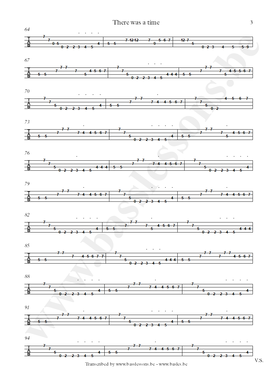James brown there was a time bootsy bass tab part 3