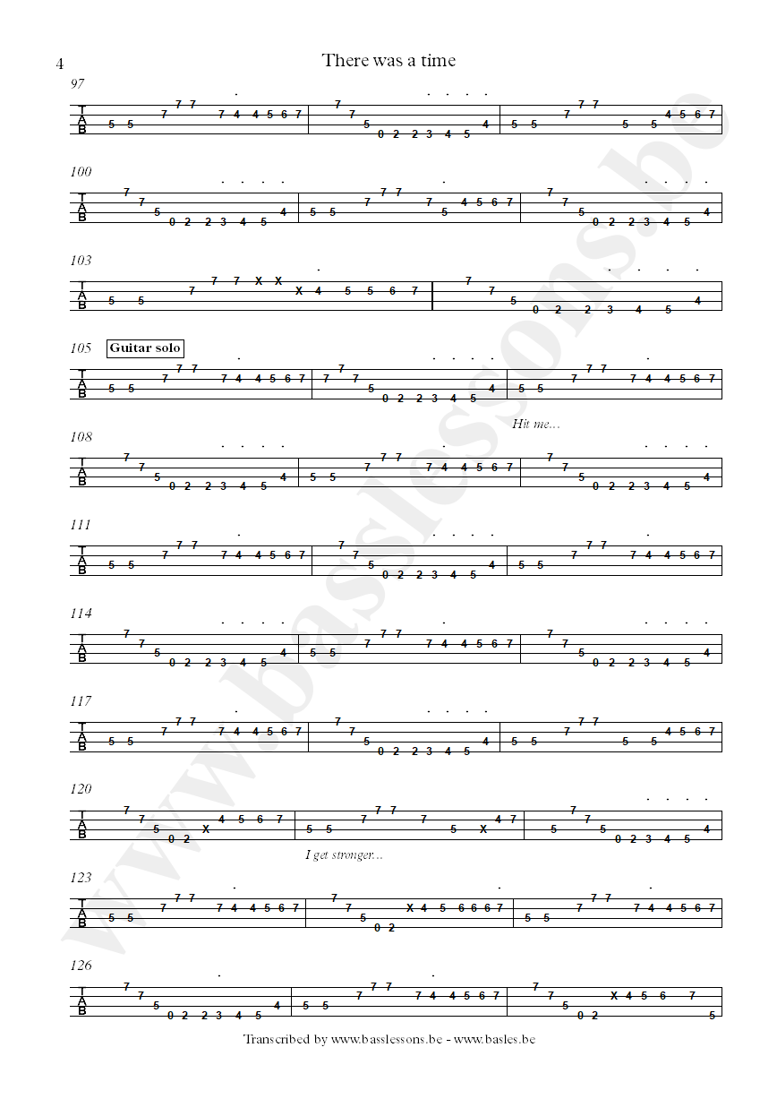 James brown there was a time bootsy bass tab part 4