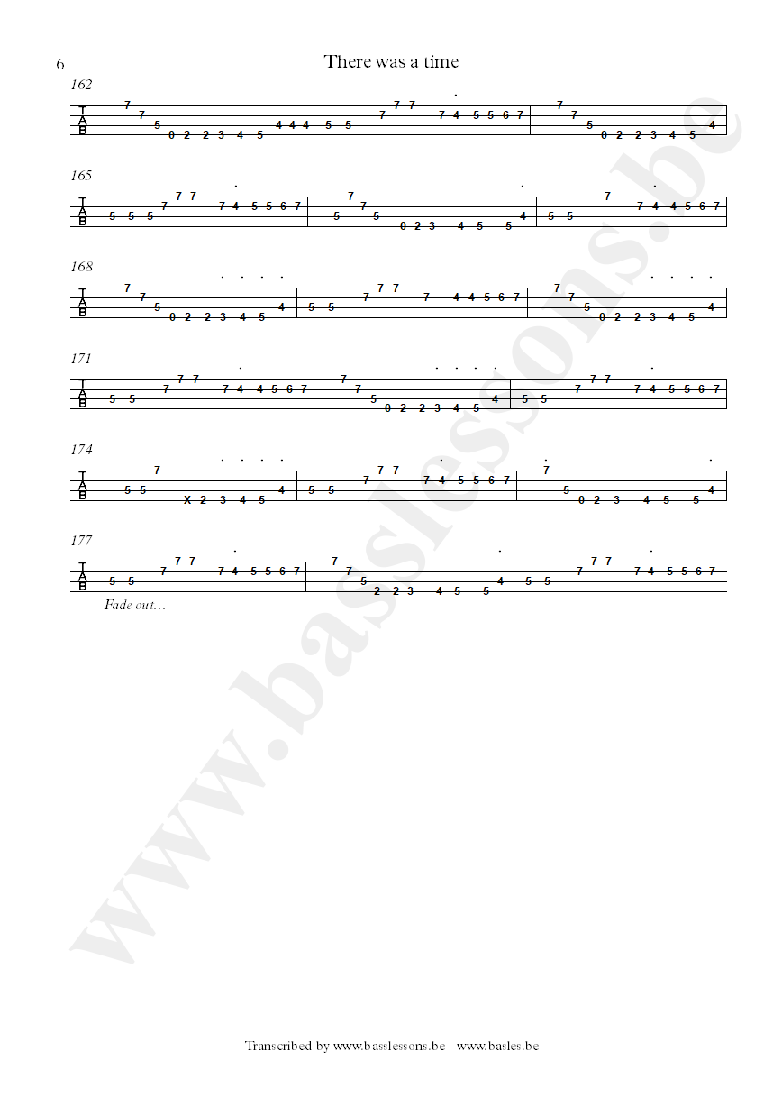 James brown there was a time bootsy bass tab part 6