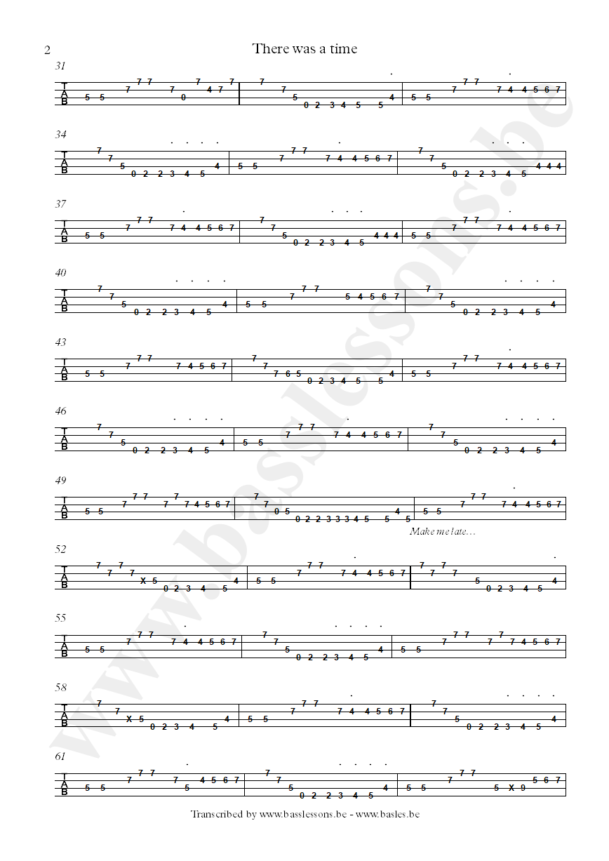 James brown there was a time bootsy bass tab part 2