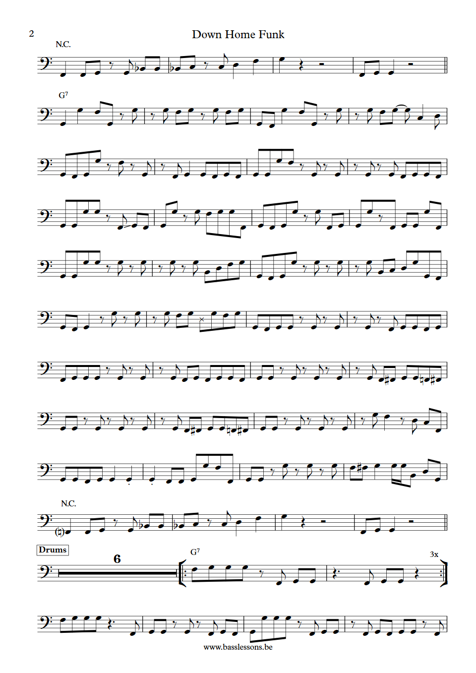 Jerry jemmott down home funk bass transcription part 2