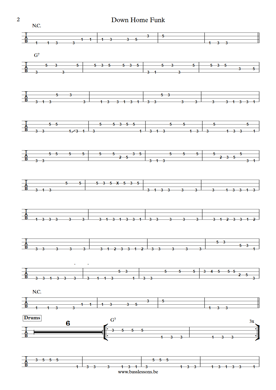 Jerry jemmott down home funk bass tab part 2